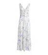 Maje Patterned Maxi Dress With Lacing In Blue