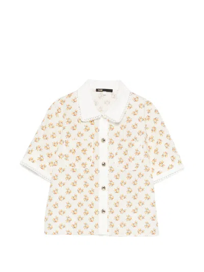 Maje Floral Shirt In Neutral