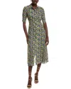 Maje Floral Shirtdress In Multi