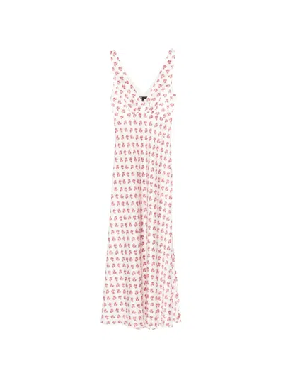 Maje Floral V-neck Maxi Dress In Multi