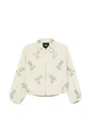 Maje Floral Zip Jacket In White