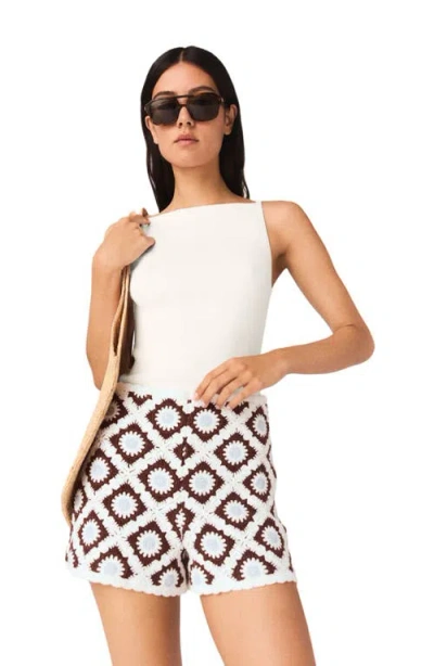 MAJE MAJE FLORAL-PATTERNED CROCHET SHORTS
