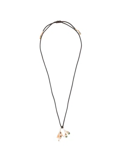 Maje Floral-pendant Necklace In Brown