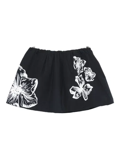 Maje Floral.print A-line Mini Skirt In Black