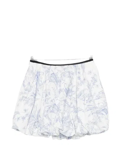 Maje Floral-print Bubble Mini Skirt In Blue