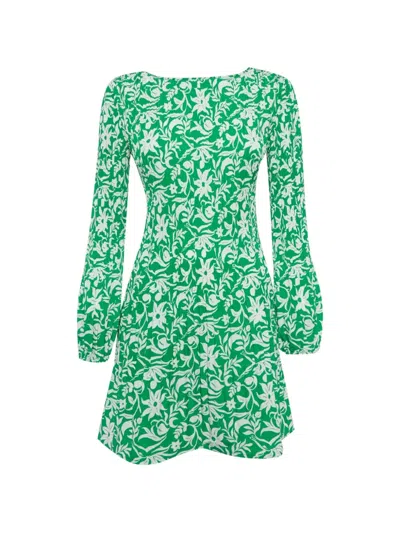 Pre-owned Maje Floral-print Mini Dress In Green