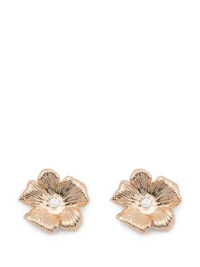 Maje Flower-design Stud Earrings In Gold