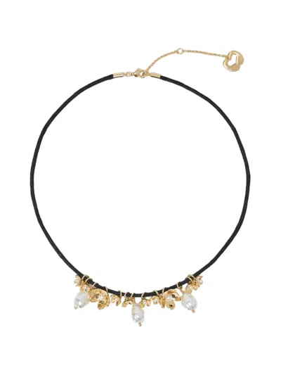 Maje Flower Detail Cord Necklace In Gold