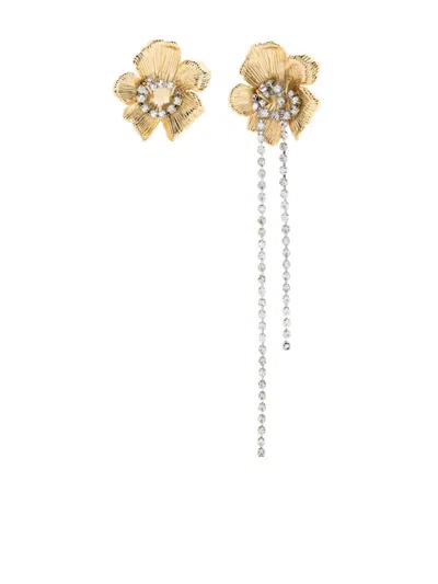 Maje Flower Glass Crystal Earrings In Gold