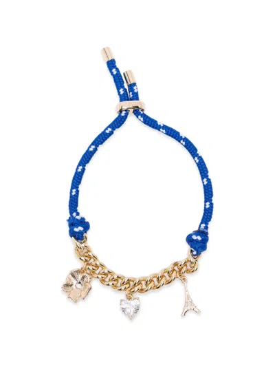 Maje Flower Heart Charm Bracelet In Gold