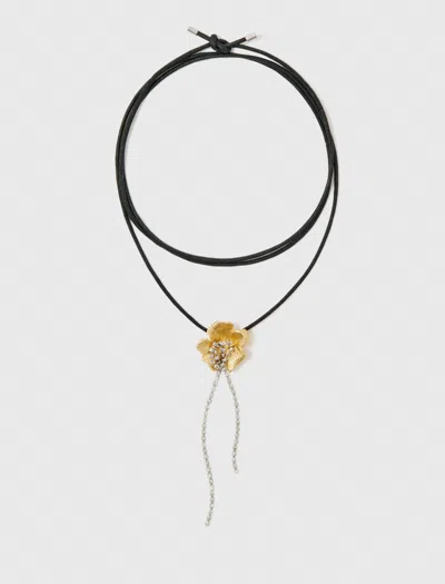 Maje Flower Necklace In Gold