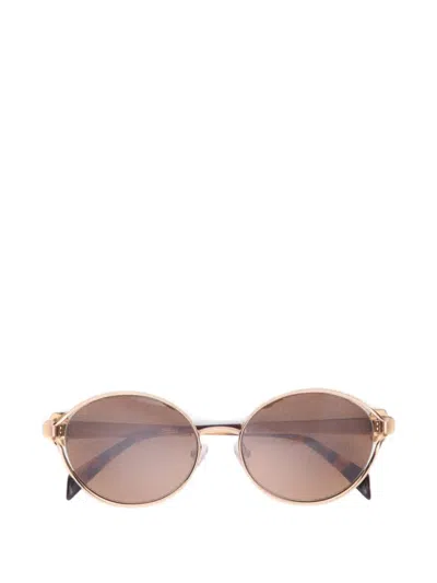Maje Flower Round-frame Sunglasses In Gold