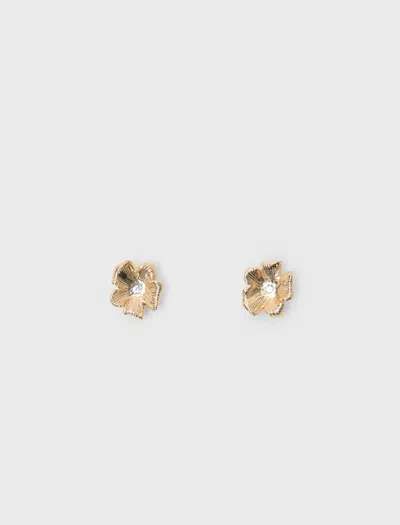 Maje Flower Stud Earrings In Gold