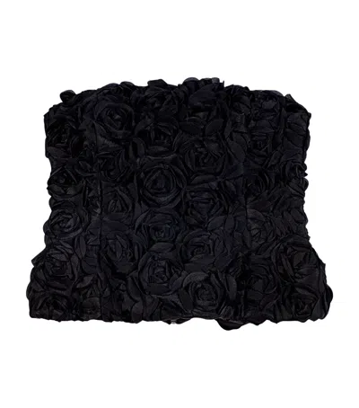 Maje Flower-embellished Bustier Top In Black