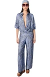 MAJE MAJE FLOWING PATTERNED BANDANA PRINT PANTS