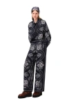 Maje Flowing Print Trousers In Black