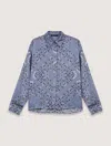 Maje Womens Bleus Bandana-print Long-sleeve Woven Shirt In Bleu Bandana Print