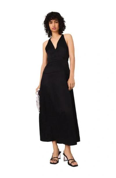 Maje Flowy Maxi Dress With Braided Back