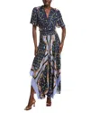Maje Flutter Maxi Dress In Multi