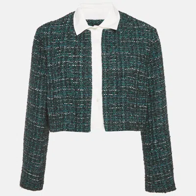 Pre-owned Maje Forest Green Button Front Crop Jacket Xl