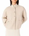 Maje Fringe Detail Coat In Neutral