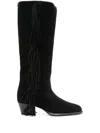 Maje Fringe-detailed Boots In Black