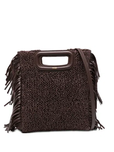 Maje Fringe Top-handle Tote Bag In Brown