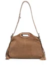 Maje Fringed Cross Body Bag In Brown