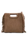 Maje Fransen-mini-tasche Mit Cut-out In Brown