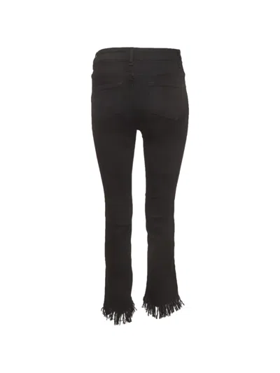 Pre-owned Maje Fringed Straight-fit Jeans In Black