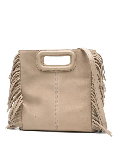 Maje Fringed Top-handle Tote Bag In Neutral