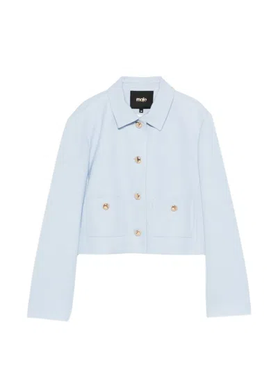 Maje Front-pocket Button-fastening Jacket In Blue
