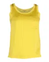 Maje Front Pocket Tank Top In Yellow Silk In Yellow