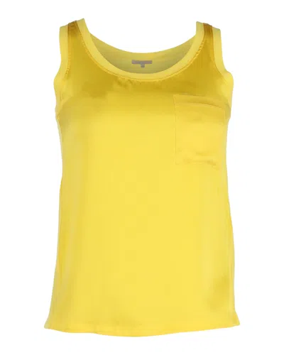 Maje Front Pocket Tank Top In Yellow Silk