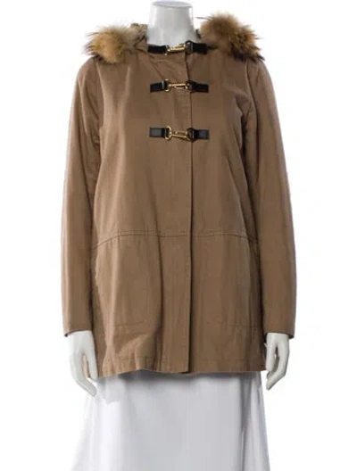 Pre-owned Maje Fur Coat In Brown