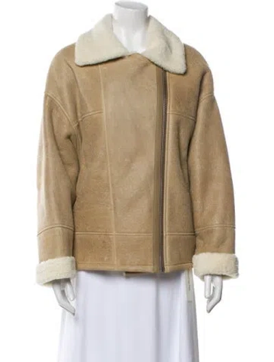 Pre-owned Maje Fur Jacket In Neutral