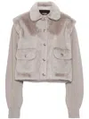 MAJE DUAL-MATERIAL FAUX-FUR JACKET