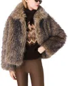 Maje Gastonita Faux Fur Coat In Brown