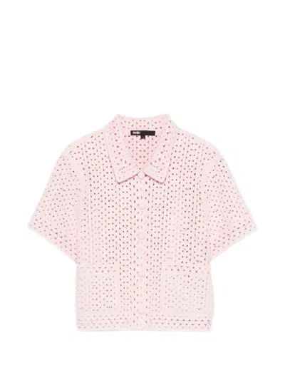 Maje Gehäkeltes Hemd In Pink
