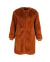 Maje Gemila Faux-fur Coat In Brown Polyester In Brown