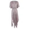 Maje Geometric-print Maxi Dress In Multicolor Viscose In Gray