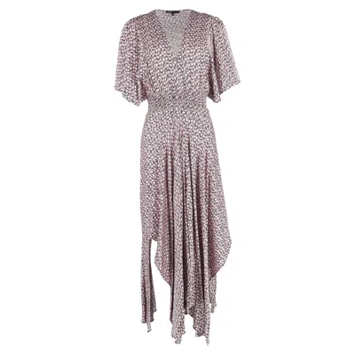 Maje Geometric-print Maxi Dress In Multicolor Viscose In Gray