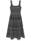 Maje Jacquard Knit Midi Dress In Black