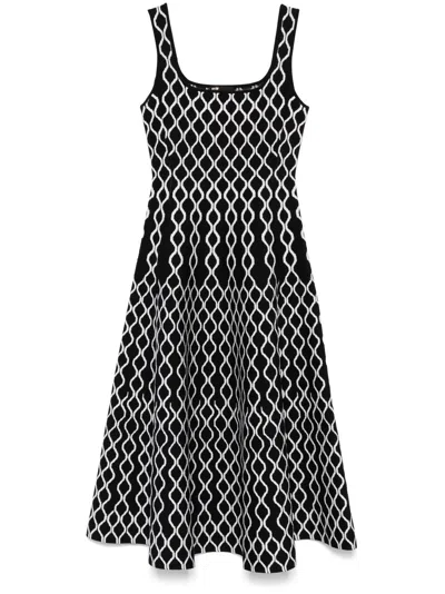 Maje Jacquard Knit Midi Dress In Multi