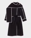 Maje Two-tone Double-faced Coat In Black / White