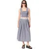 Maje Gingham Maxi Skirt