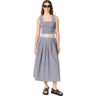 Maje Gingham Maxi Skirt In Multi