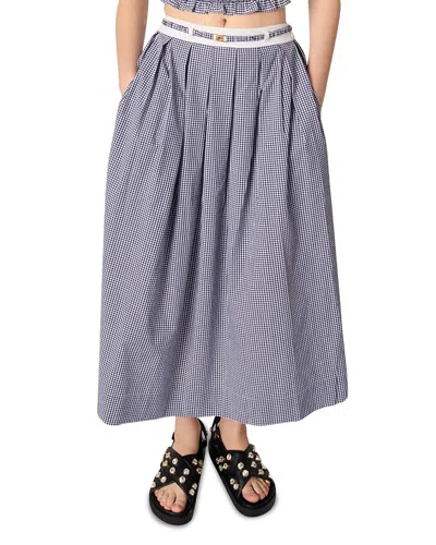 MAJE GINGHAM MAXI SKIRT
