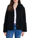 Maje Gipette Faux Fur Jacket In Black