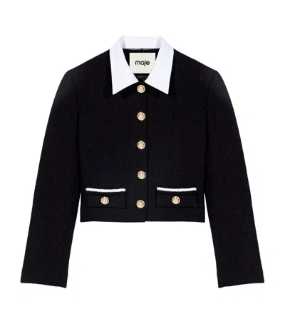 Maje Glitter Jacket In Black
